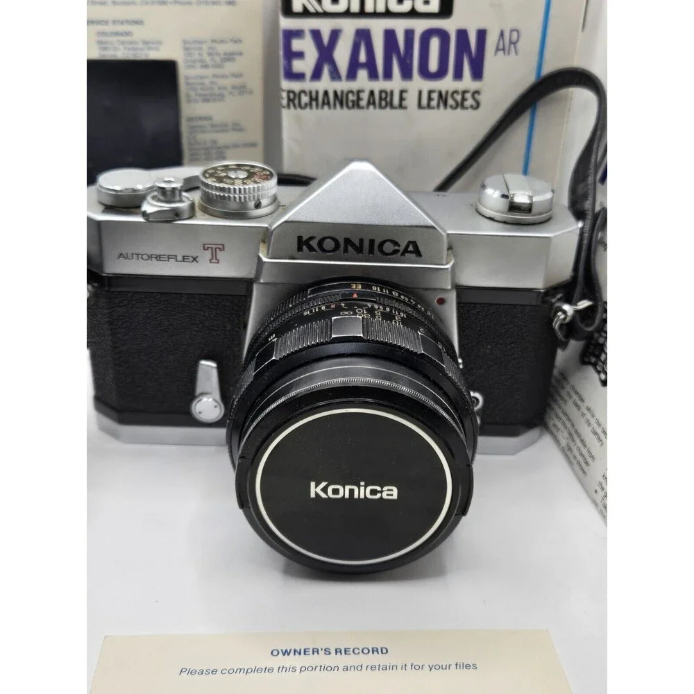 Konica Autoreflex T 35mm Film Camera Samigon 55mm From JAPAN 2x Addl Lens Flash